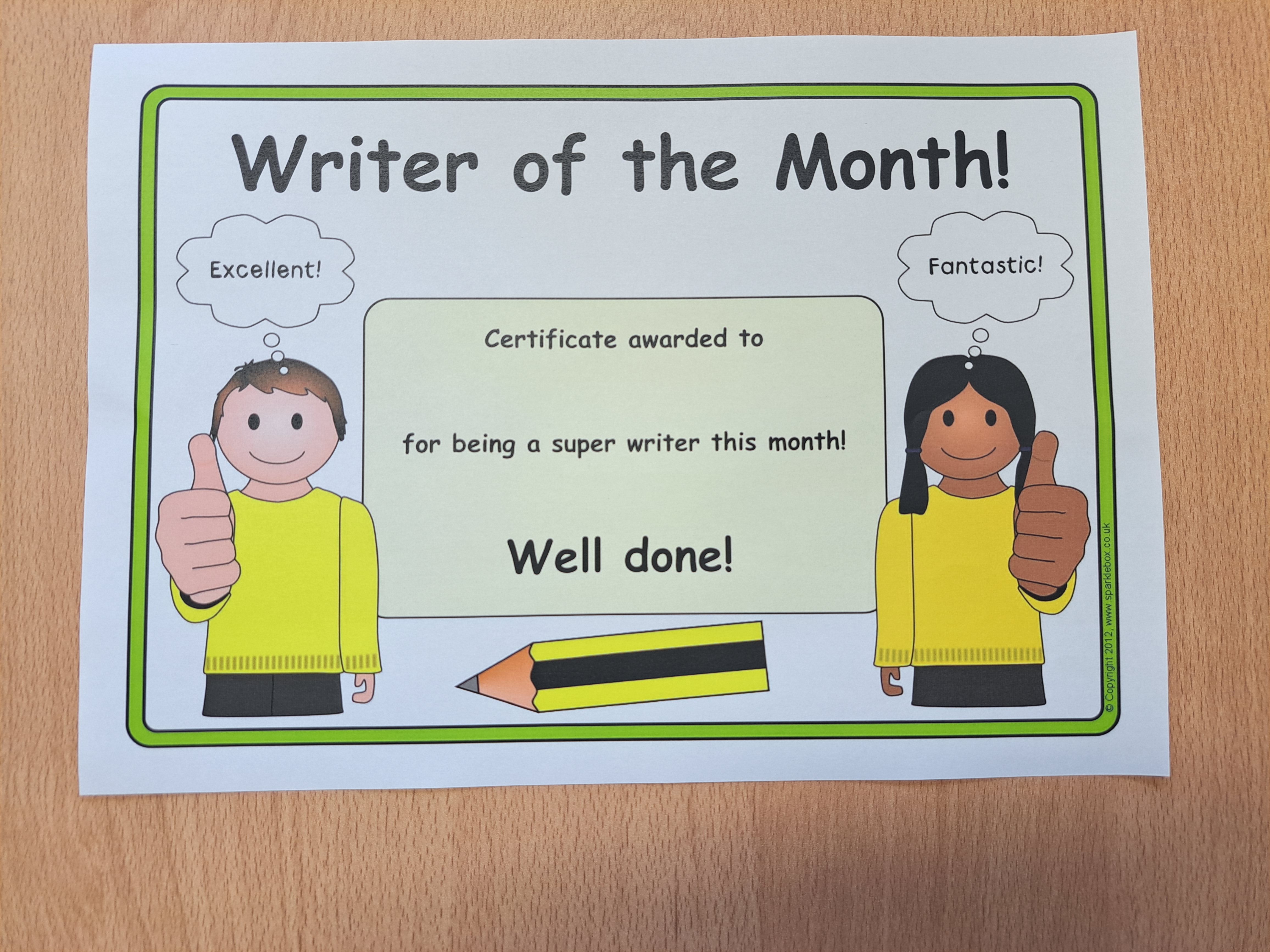 Handwriter of the Month